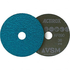 Fiber Disc: 7/8″ Hole, 36 Grit, Ceramic Coarse Grade, Blue, Series AF890