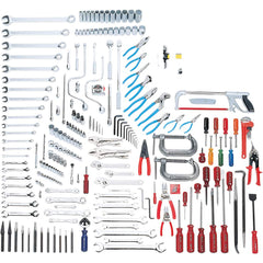 Wright Tool & Forge - Combination Hand Tool Sets; Tool Type: Intermediate Set ; Number of Pieces: 218.000 ; Drive Size (Inch): 1/4, 3/8, 1/2 ; Number of Points: 6, 8, 12 ; Measurement Type: Inch ; Socket Depth: Standard & Deep - Exact Industrial Supply