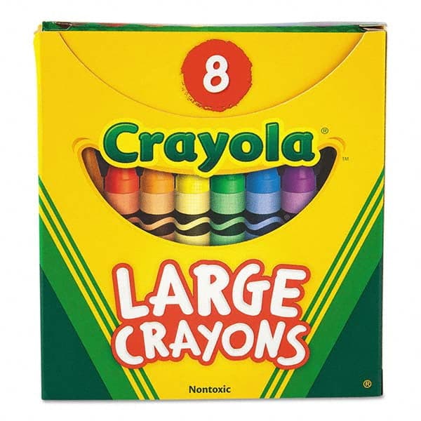 Crayola - Markers & Paintsticks Type: All Purpose Wax Crayon Color: Black; Blue; Brown; Green; Orange; Red; Violet; Yellow - Strong Tooling