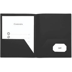 UNIVERSAL - File Folders, Expansion Folders & Hanging Files Folder/File Type: Pocket Folders Color: Black - Strong Tooling