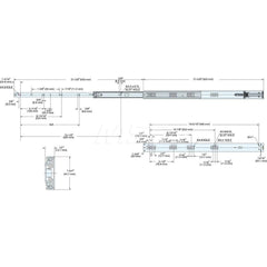 Drawer Slides; Type: Soft-Close Drawer Slide; Extension Style: Full; Slide Length: 550.00; Travel Length: 550.00; Load Capacity (Lb.): 75.000; Width (Inch): 0.5; Additional Information: Mounting Type: Side; Slide Length: 550.00; Material: Stainless Steel;