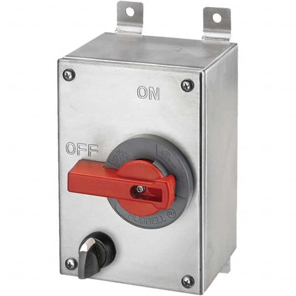 Cam & Disconnect Switches; Enclosure Type: Enclosed; Fused: Non-Fused; Horsepower: 1 - 50; Number of Phases: 3; Amperage: 30 A; Contact Form: 3PST; Voltage: 600 V ac; Horsepower at 1 Phase: 1 @ 200-208 V; Horsepower at 3 Phase: 100 @ 600 V; Number of Pole