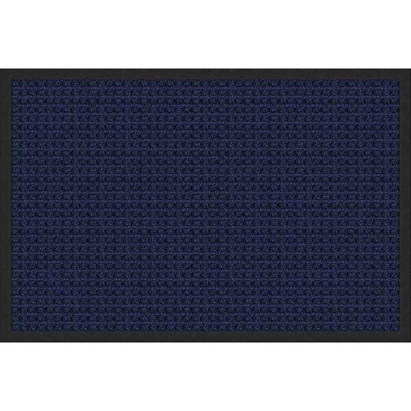 Entrance Mat: 3' Long, 2' Wide, Polypropylene Surface Indoor & Outdoor, Medium-Duty Traffic, Rubber Base, Blue