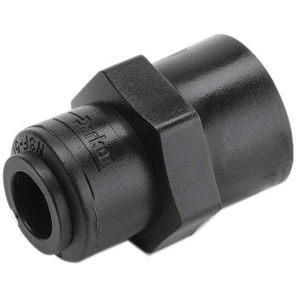 Push-To-Connect Tube to Pipe Tube Fitting: Connector, 3/8″ Thread, 3/8″ OD Kynar, 250 psi