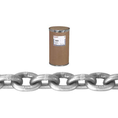 Campbell - Welded Chain; Chain Grade: 43 ; Trade Size: 1/4 ; Load Capacity (Lb.): 2600.000 ; Finish/Coating: Galvanized ; Type: Welded ; Length (Feet): 800 - Exact Industrial Supply