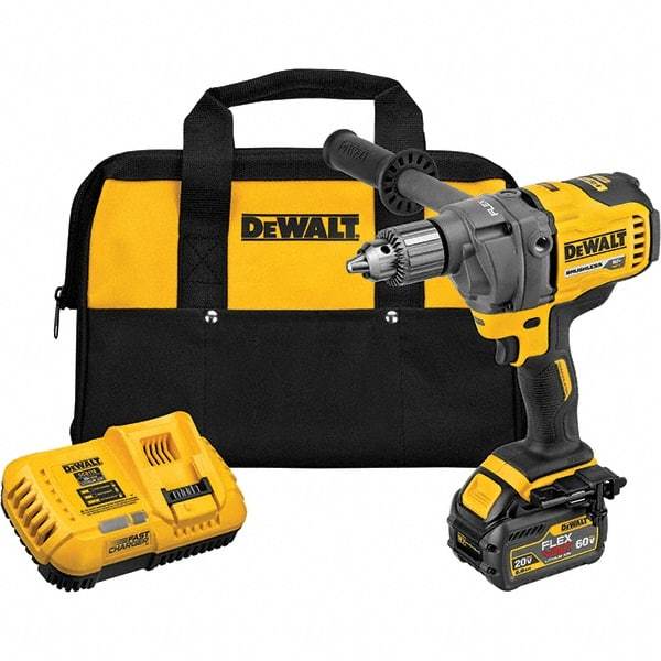 DeWALT - 60 Volt 1/2" Chuck Mid-Handle Cordless Drill - 600 RPM, Keyed Chuck, Reversible, 1 Lithium-Ion Battery Included - Strong Tooling