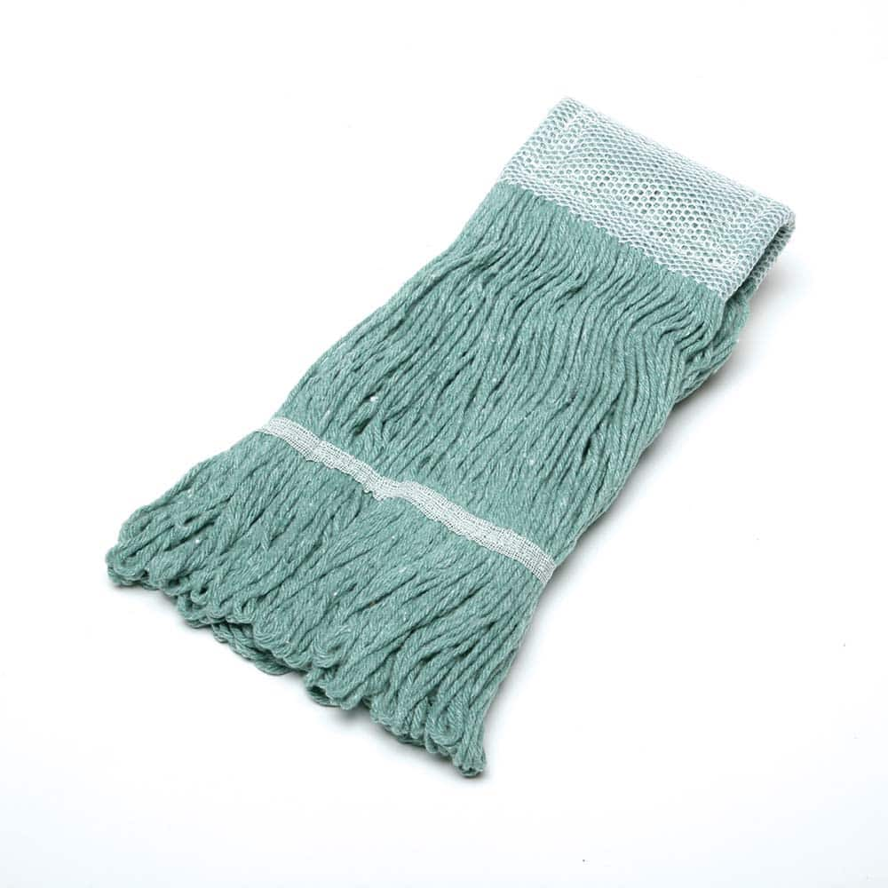 Ability One - Wet Mop Heads & Pads; Style: Loop End ; Material: Rayon; Acrylic; PET ; Approximate Weight (oz.): 16 ; Mop Color: Green ; Headband Size (Inch): 5-1/2 ; Connection Type: Clamp Jaw - Exact Industrial Supply