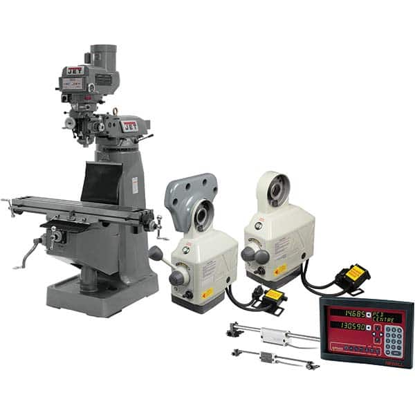 Jet - Knee Milling Machines Spindle Speed Control: Variable Speed Pulley Table Length (Inch): 49 - Strong Tooling