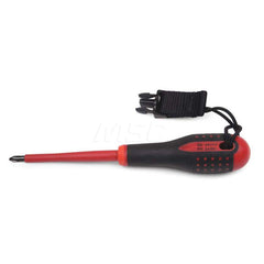 Phillips Screwdrivers; Tool Type: Tethered Phillips Screwdriver; Handle Style/Material: Ergonomic; Rubberized Cushion Grip; Phillips Point Size: #1; Blade Length (Inch): 3-5/32; Overall Length Range: 7″ - 9.9″; Overall Length (Inch): 8