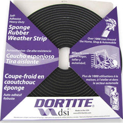 DSI - Weatherstripping; Type: Open Cell Sponge Rubber Tape w/PSA ; Length (Decimal Inch): 600 ; Width (Inch): 1/2 ; Door Thickness: 1/4 (Inch); Material: Natural Open Cell Rubber w/PSA - Exact Industrial Supply