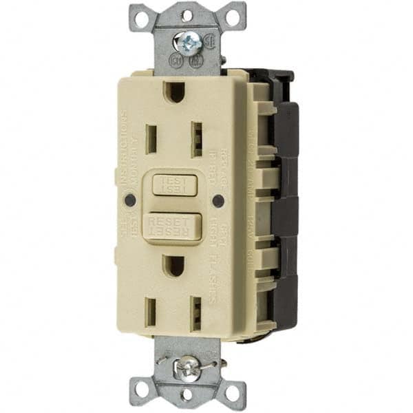 Hubbell Wiring Device-Kellems - GFCI Receptacles Grade: Commercial Color: Ivory - Strong Tooling