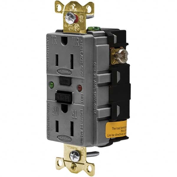 Hubbell Wiring Device-Kellems - GFCI Receptacles Grade: Industrial Color: Gray - Strong Tooling