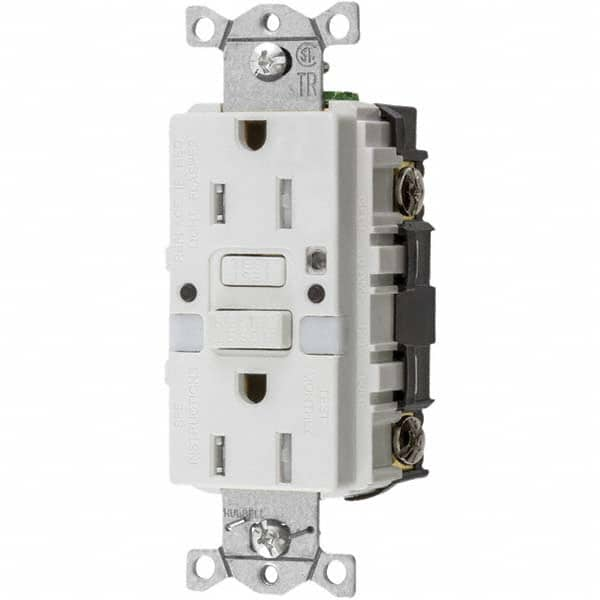 Hubbell Wiring Device-Kellems - GFCI Receptacles Grade: Commercial Color: White - Strong Tooling