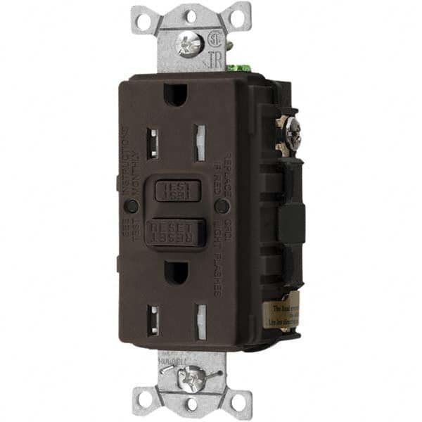 Hubbell Wiring Device-Kellems - GFCI Receptacles Grade: Commercial Color: Brown - Strong Tooling