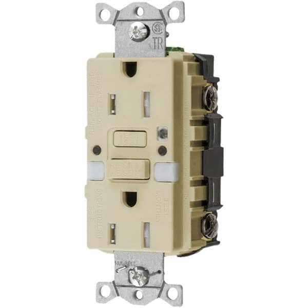 Hubbell Wiring Device-Kellems - GFCI Receptacles Grade: Commercial Color: Ivory - Strong Tooling