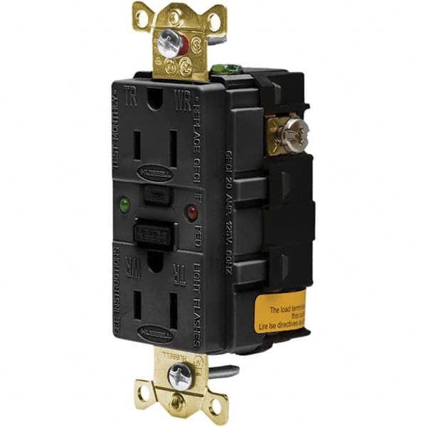 Hubbell Wiring Device-Kellems - GFCI Receptacles Grade: Industrial Color: Black - Strong Tooling