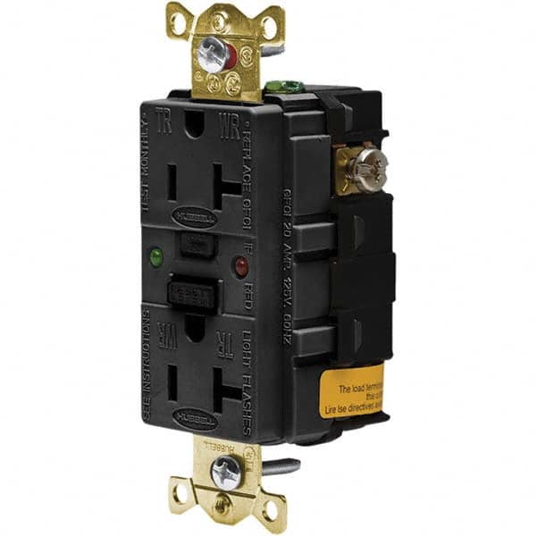 Hubbell Wiring Device-Kellems - GFCI Receptacles Grade: Industrial Color: Black - Strong Tooling