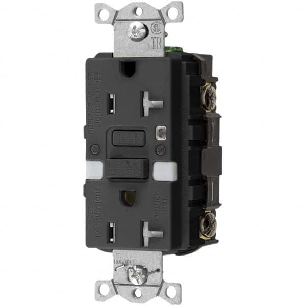 Hubbell Wiring Device-Kellems - GFCI Receptacles Grade: Commercial Color: Black - Strong Tooling