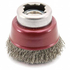 Osborn - 2-1/2" Diam 5/8-11 Threaded Arbor Steel Fill Cup Brush - Strong Tooling