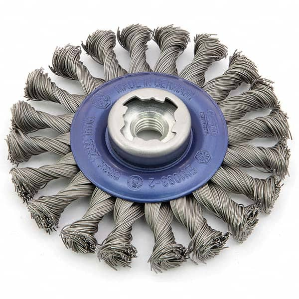 Osborn - 5" OD, 5/8-11 Arbor Hole, Knotted Stainless Steel Wheel Brush - Strong Tooling