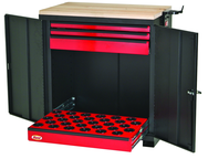 CNC Workstation - Holds 18 Pcs. HSK100A Taper - Black/Red - Strong Tooling