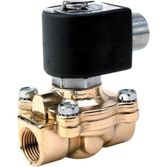 Parker - 24 VDC 3/8" NPT Port Brass Two-Way Internally Piloted Diaphragm Solenoid Valve - Strong Tooling