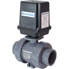 Hayward - Actuated Ball Valves; Actuator Type: Electric ; Pipe Size: 1-1/2 (Inch); Material: PVC ; Seal Material: EPDM ; Number of Pieces: 2.000 ; End Connections: Socket; Threaded - Exact Industrial Supply