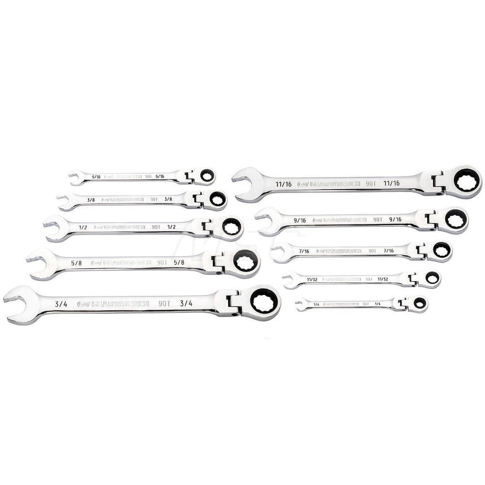 GEARWRENCH - Wrench Sets; Tool Type: Combination Wrench Set ; System of Measurement: Inch ; Size Range: 1/4 - Exact Industrial Supply