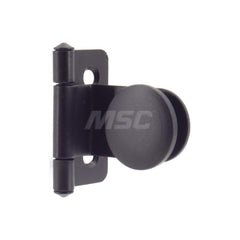 Inset Glass Door Hinge: 2 Mounting Holes Steel & Zinc Alloy, Black Finish