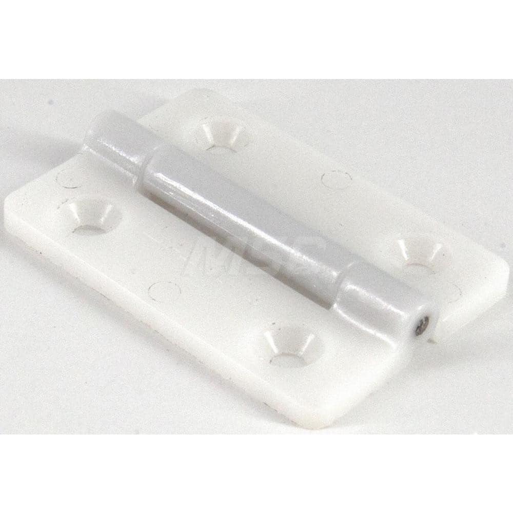 Compact Torque Hinge: 4 Mounting Holes Polyacetal, White Finish