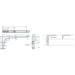 Brackets; Type: Compact Bracket; Length (mm): 199.00; Width (mm): 18.00; Height (mm): 99.5000; Load Capacity (Lb.): 26.000; Finish/Coating: White; Minimum Order Quantity: Steel; Material: Steel