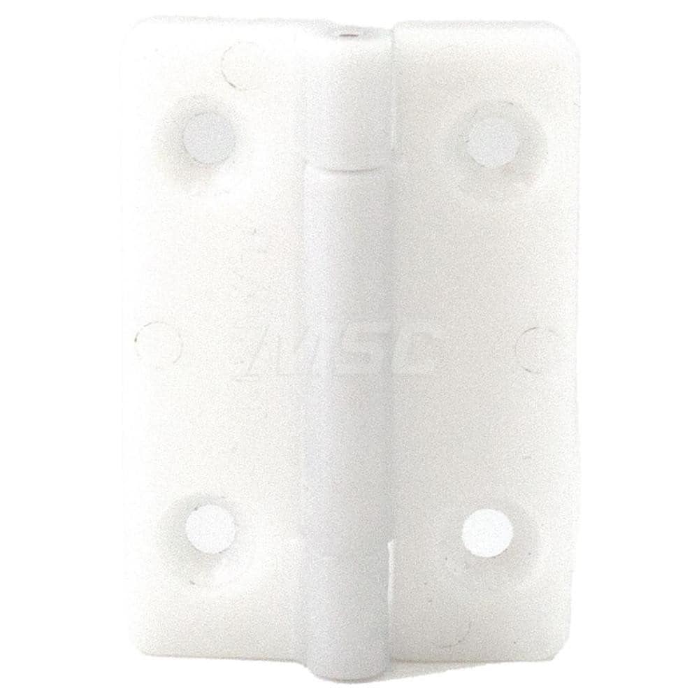 Compact Torque Hinge: 4 Mounting Holes Polyacetal, White Finish