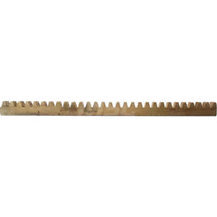 1/4″ Face Width 4' Long Brass Gear Rack 48 Pitch, 14.5° Pressure Angle, Square