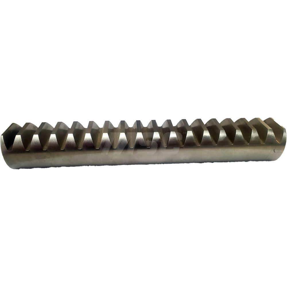 15mm Diam 1' Long 303/316 Stainless Steel Gear Rack 2 Pitch, 20° Pressure Angle, Round