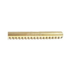 1/4″ Diam 1' Long Brass Gear Rack 64 Pitch, 14.5° Pressure Angle, Round