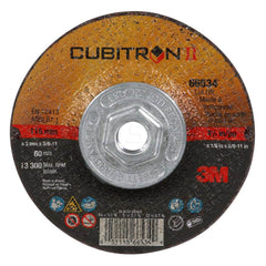 Depressed Center Wheel: Type 27, 4-1/2″ Dia, 1/8″ Thick, Cubitron 36 Grit