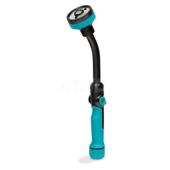 Garden Hose Spray Nozzles; Type: Pre-Set Watering Wand; Style: Thumb Control; Material: Plastic; Metal; Color: Aqua; Thread Size (Inch): 3/4; Description: 5-Pattern Compact Pre-Set Watering Wand with Swivel Connect; Description: 5-Pattern Compact Pre-Set