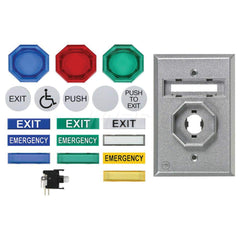 Pushbutton Switches; Switch Type: Push Button; Pushbutton Type: Pneumatic Button; Pushbutton Shape: Rectangle; Pushbutton Color: Blue; Operator Illumination: Illuminated; Amperage (mA): 10; Voltage: 240; Contact Form: 1NO/1NC; Standards Met: ADA Compliant