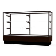 Bookcases; Color: Walnut; Number of Shelves: 3; Width (Decimal Inch): 60.0000; Depth (Inch): 20; Material: Anodized Aluminum/Vinyl; Material: Anodized Aluminum/Vinyl