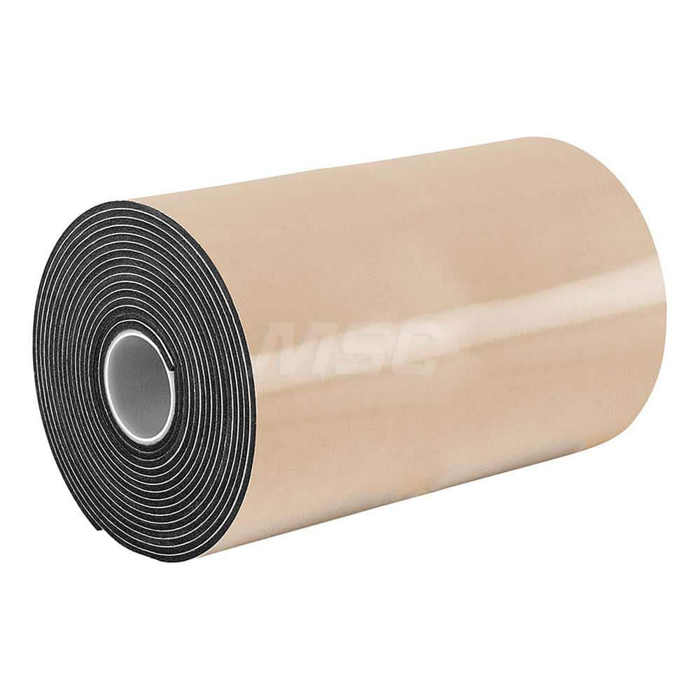 Black Double-Sided Polyethylene Foam Tape: 12″ Wide, 5 yd Long, 31 mil Thick, Acrylic Adhesive