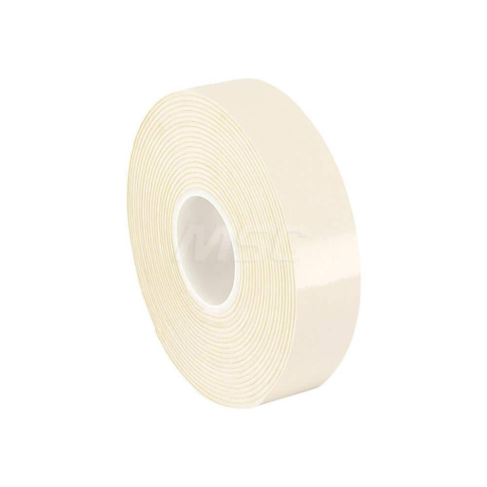 White Double-Sided Polyethylene Foam Tape: 3/4″ Wide, 5 yd Long, 31 mil Thick, Rubber Adhesive