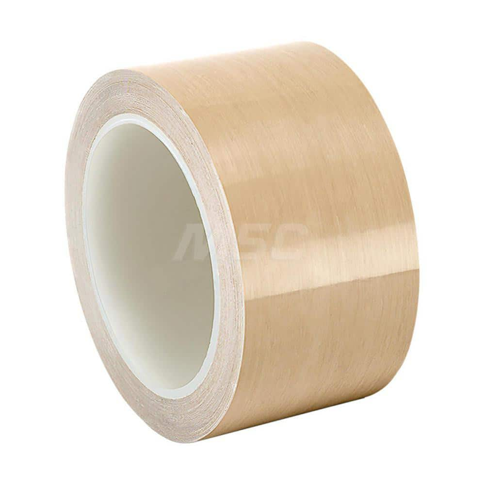 Polytetrafluroethylene Film Tape: 12″ Wide, 5 yd Long, 4 mil Thick 19 Lb/In Tensile Strength, Rubber Adhesive, 500 ° F