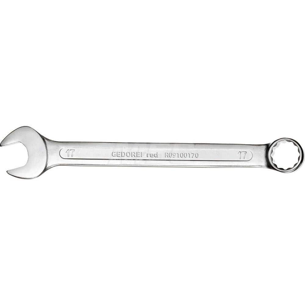 Combination Wrench: Vanadium Steel, Matte Satin Chrome-Plated