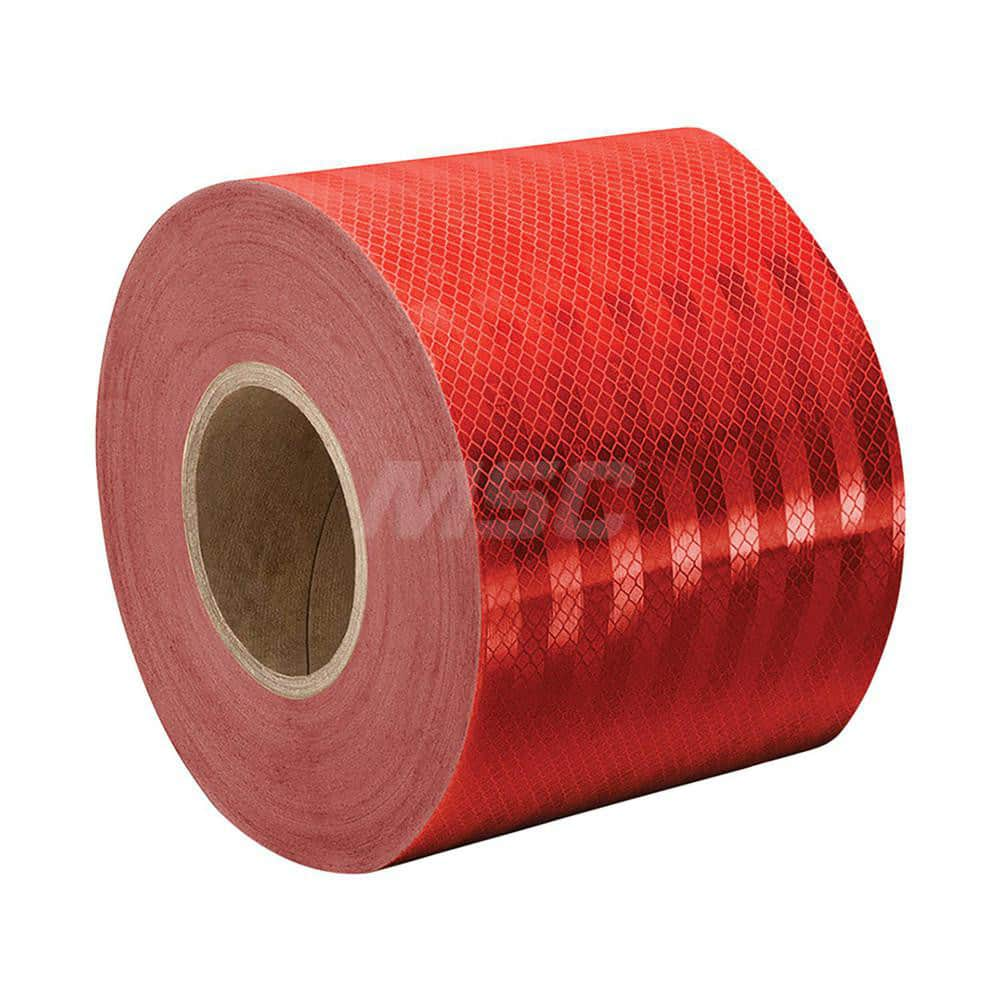 DOT Conspicuity Tape; Color: Red; Tape Material: Reflective Sheeting; Width (Inch): 1/2; Length (Feet): 150