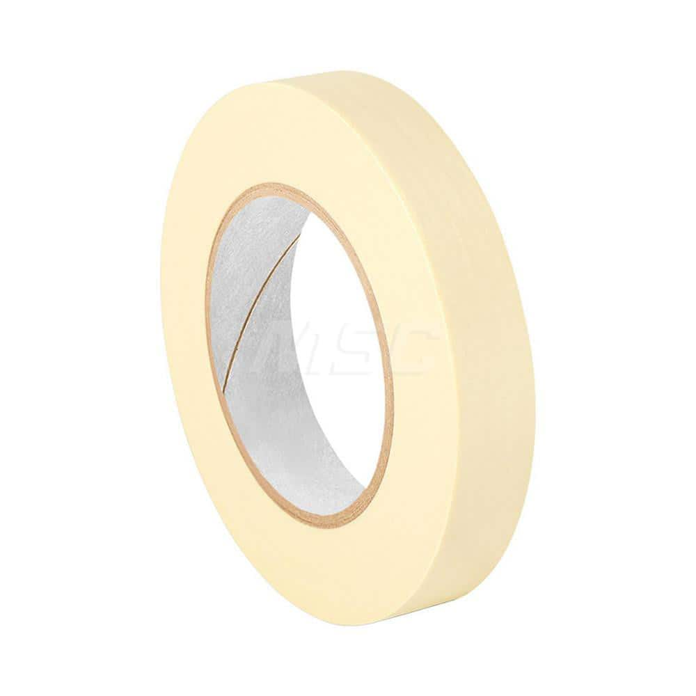 Masking Tape: 1″ Wide, 120 yd Long, 4.4 mil Thick, Natural Crepe Paper, Rubber Adhesive, 19 lb/in Tensile Strength