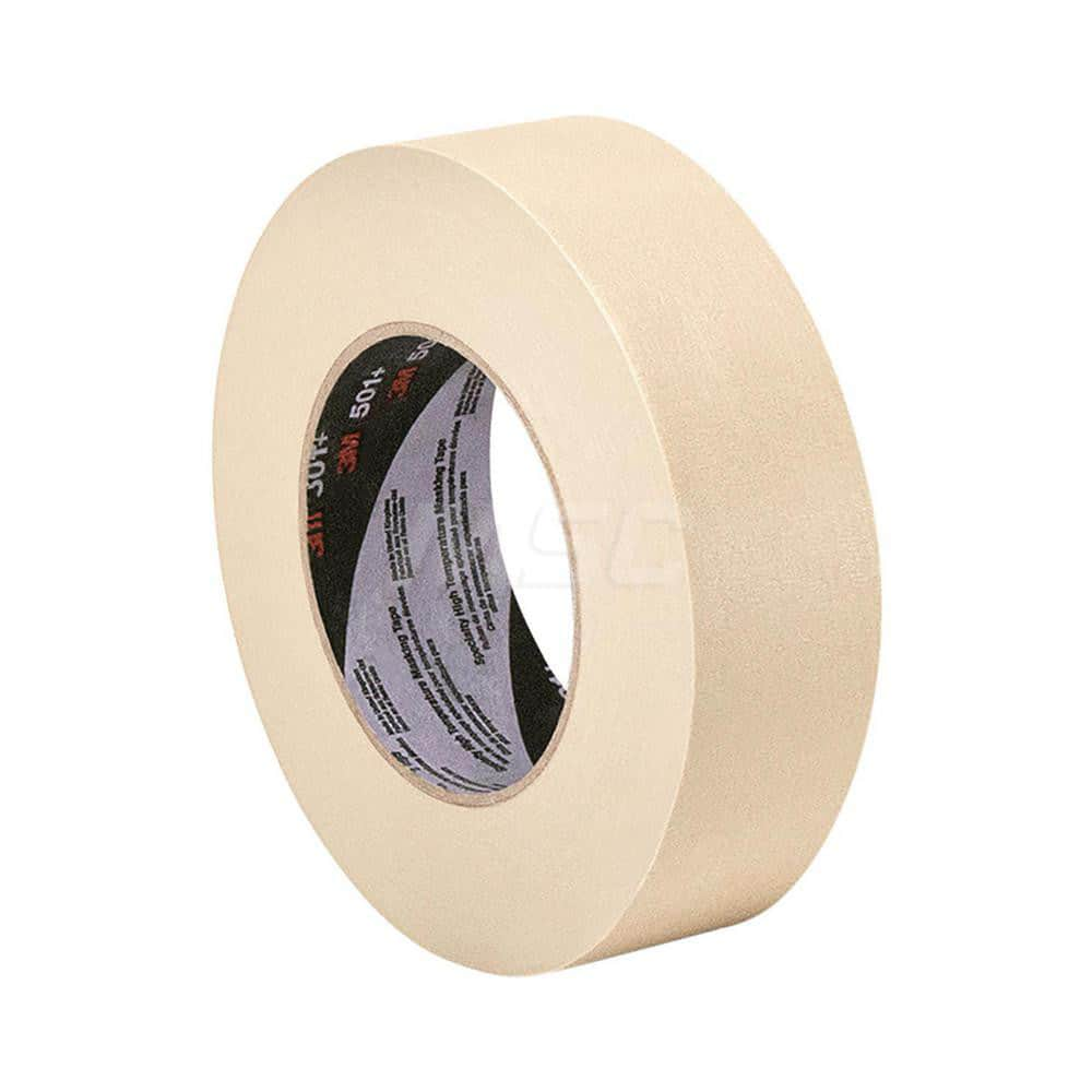 High Temperature Masking Tape: 1″ Wide, 60 yd Long, 6.3 mil Thick, Tan Crepe Paper, Rubber Adhesive, 28 lb/in Tensile Strength