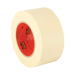 High Temperature Masking Tape: 2-1/2″ Wide, 60 yd Long, 6.5 mil Thick, Tan Crepe Paper, Natural Synthetic Rubber Adhesive, 24 lb/in Tensile Strength