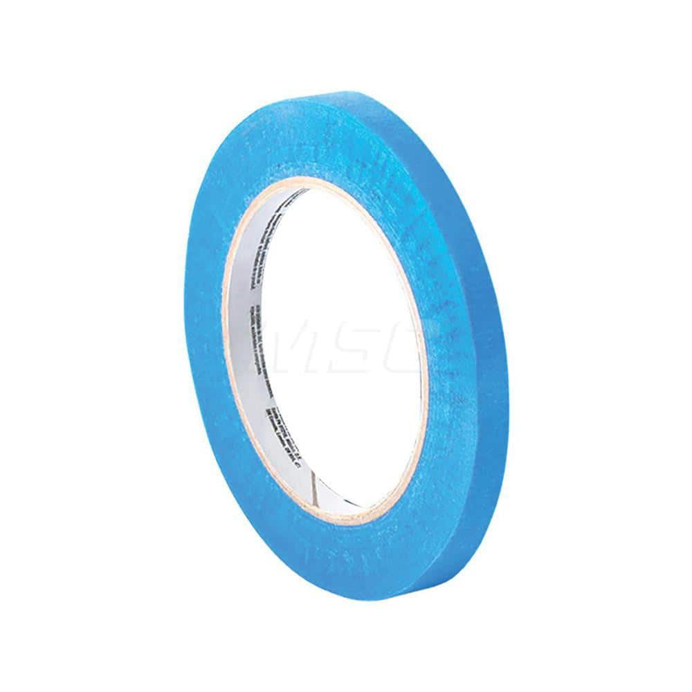 Painter's Tape & Masking Tape: 1/4″ Wide, 60 yd Long, 5.4 mil Thick, Blue Crepe Paper, Acrylic Adhesive, 27 lb/in Tensile Strength