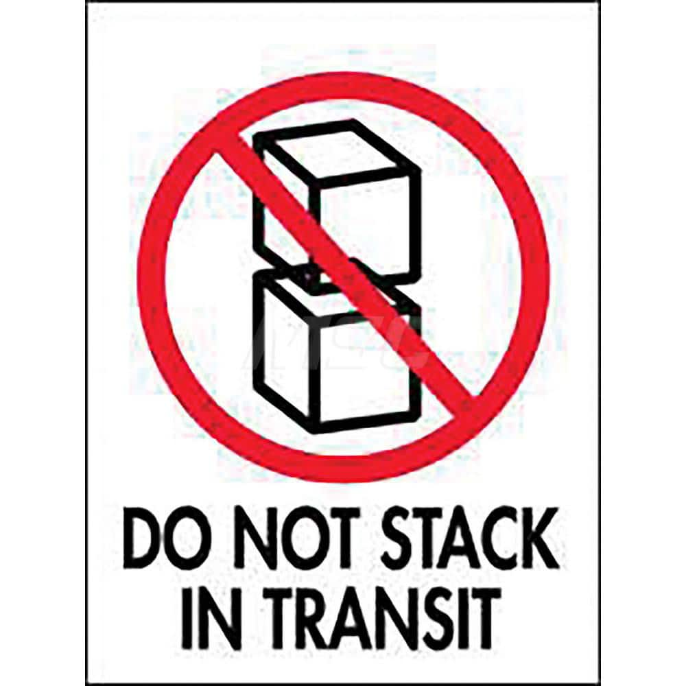 Care Instructions Label: ″Do Not Stack in Transit″, Rectangle, 3″ Wide, 4″ High Paper