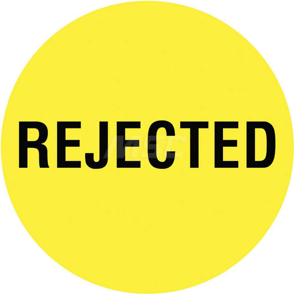 Inventory Control Label: ″Rejected″, Circle Paper